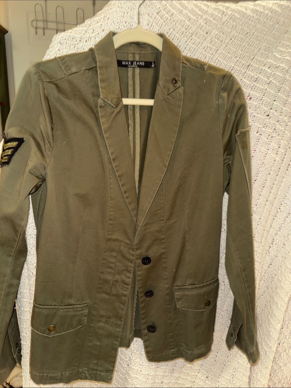 Max Jeans Olive Military-Style Field Jacket